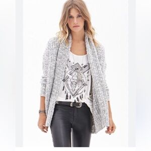 Open Front Cotton Knit Cardigan